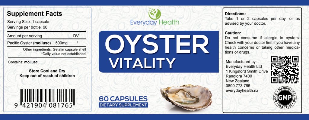 Oyster Vitality label